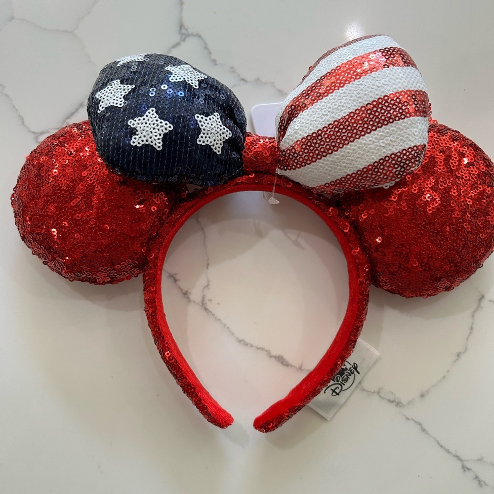 Disney Patriotic Sequin Mickey Ears Headband